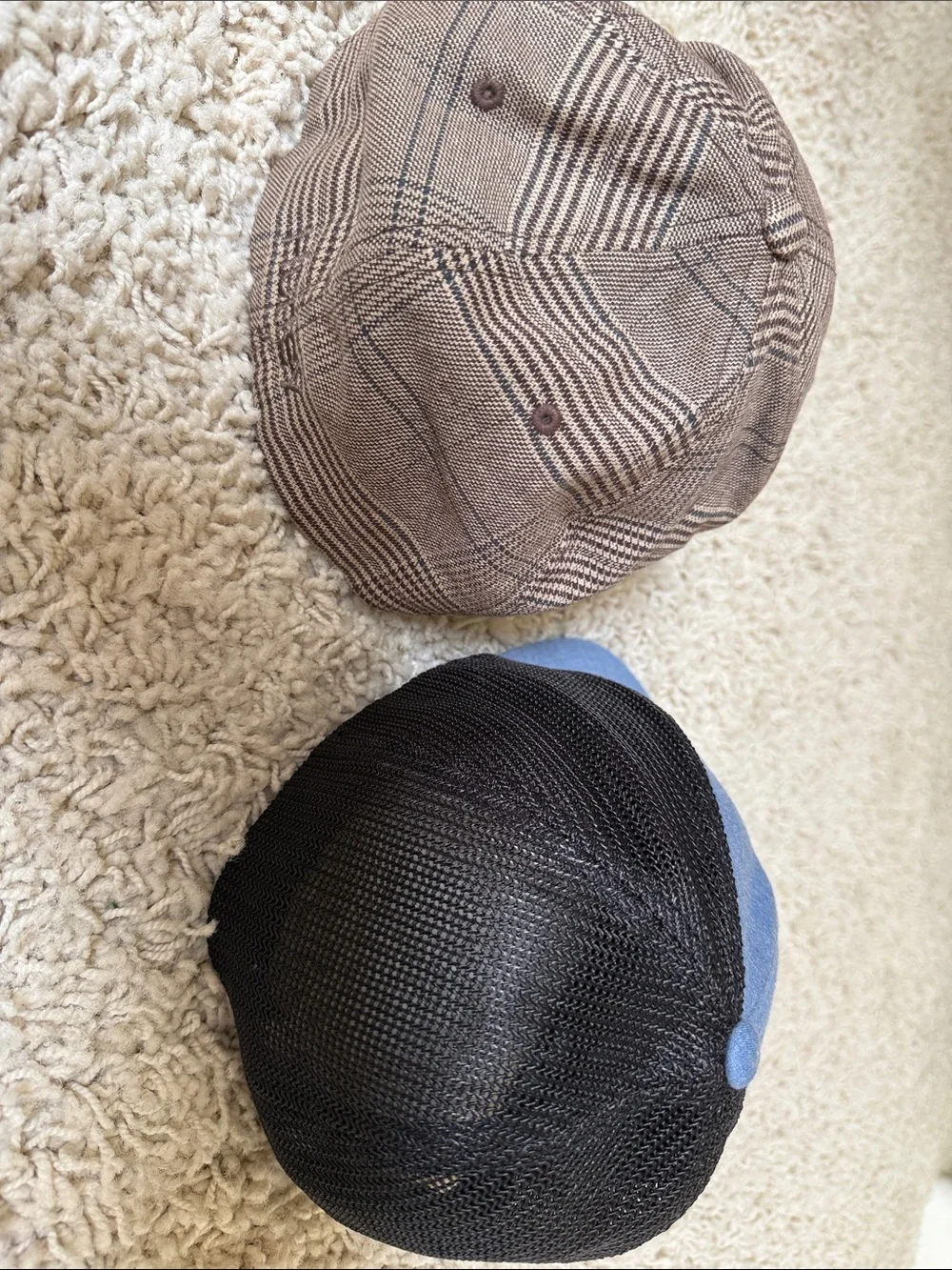 Hurley Brown Plaid & Blue Black Mesh Trucker Hat Duo
